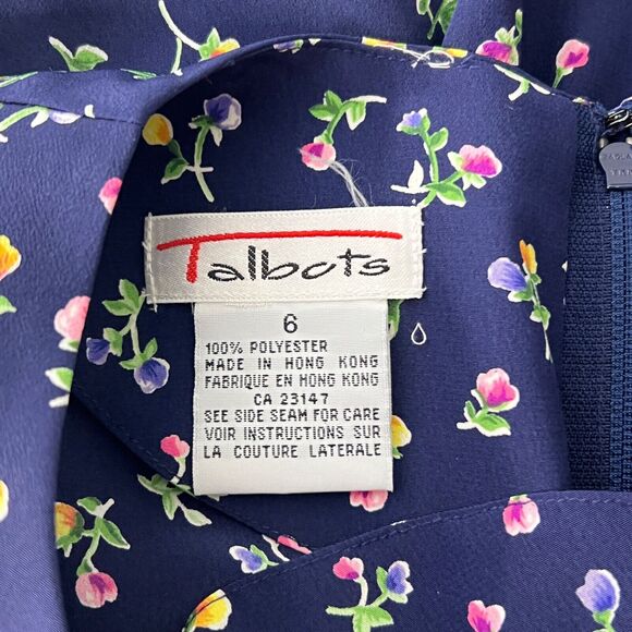 Talbots Women’s Floral Short Sleeve Dress 6 Vintage Chic Teacher 90s - Picture 4 of 10